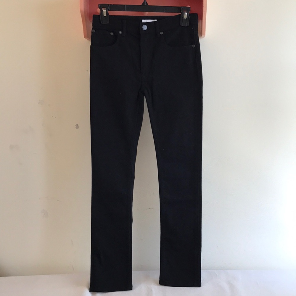 NWOT Burberry size youth 12 jeans dark black straight leg 5 pocket jeans